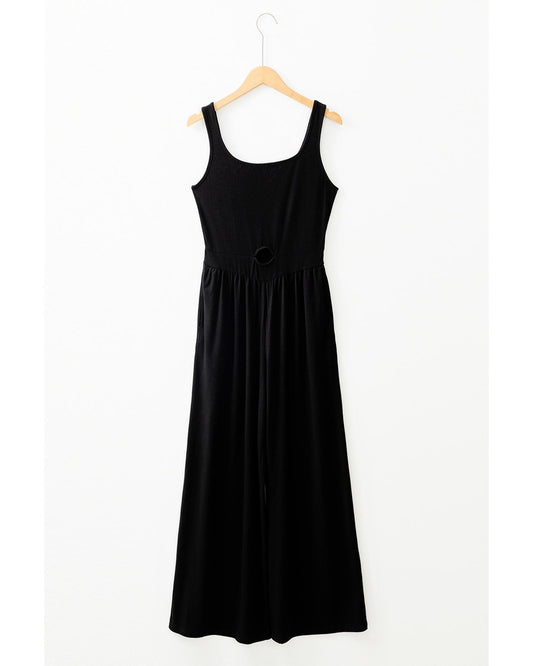 Peekaboo Wide Leg Square Neck Jumpsuit