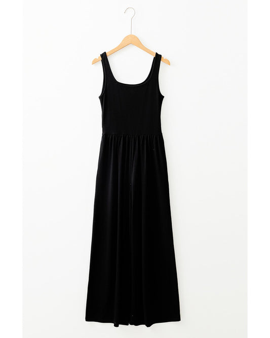 Peekaboo Wide Leg Square Neck Jumpsuit
