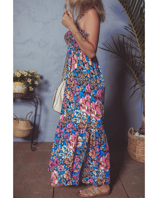 Pink Floral Jumpsuit with Flowy Design