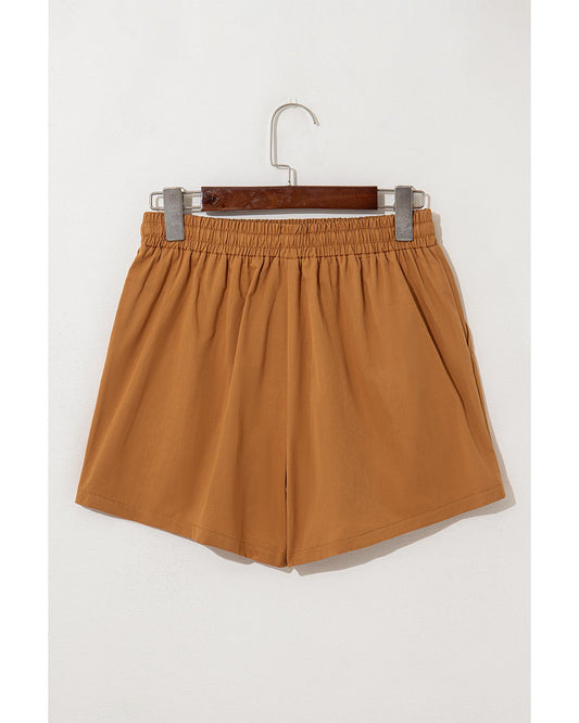 Embroidered Tasseled Drawstring Waist shorts