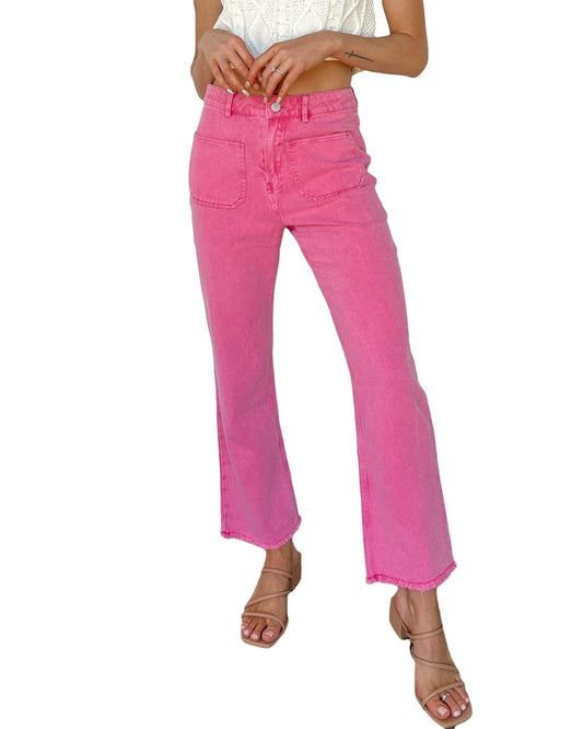 AZURA EXCHANGE Flare Leg Raw Hem Jeans