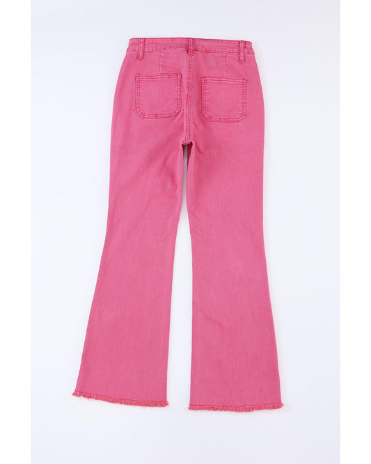 AZURA EXCHANGE Flare Leg Raw Hem Jeans