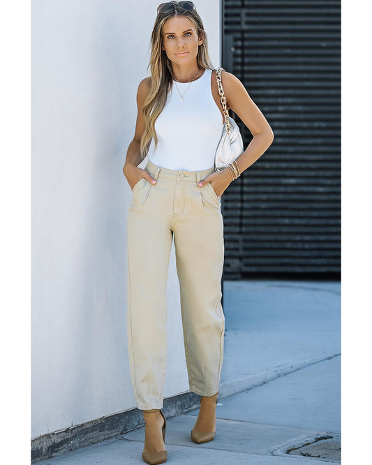 Azura Exchange Solid High Waist Casual Pants