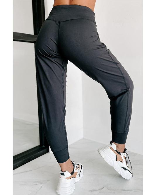 Exposed Seam High Waist Pocketed Joggers