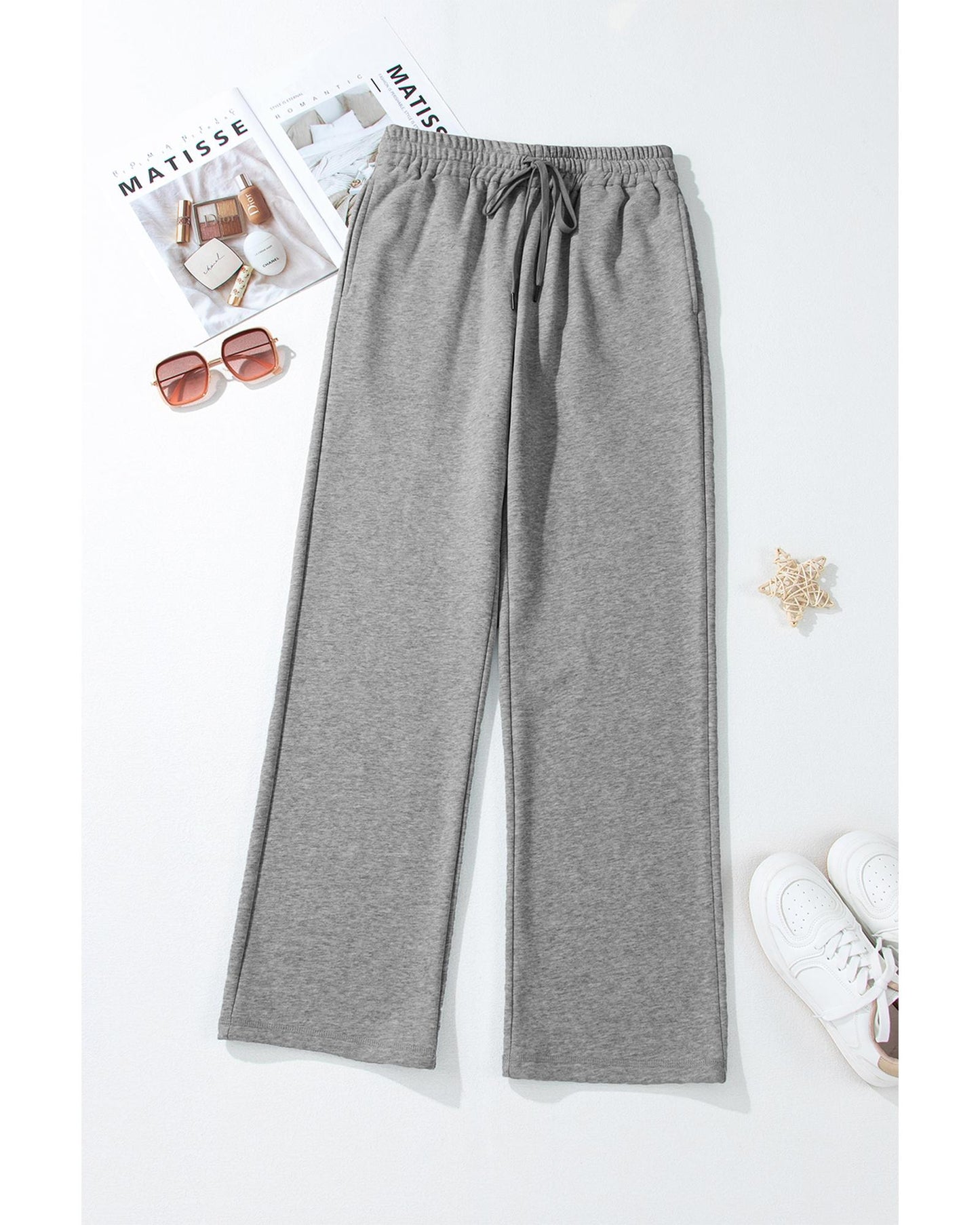 Fleece Lined Drawstring Waist Pants