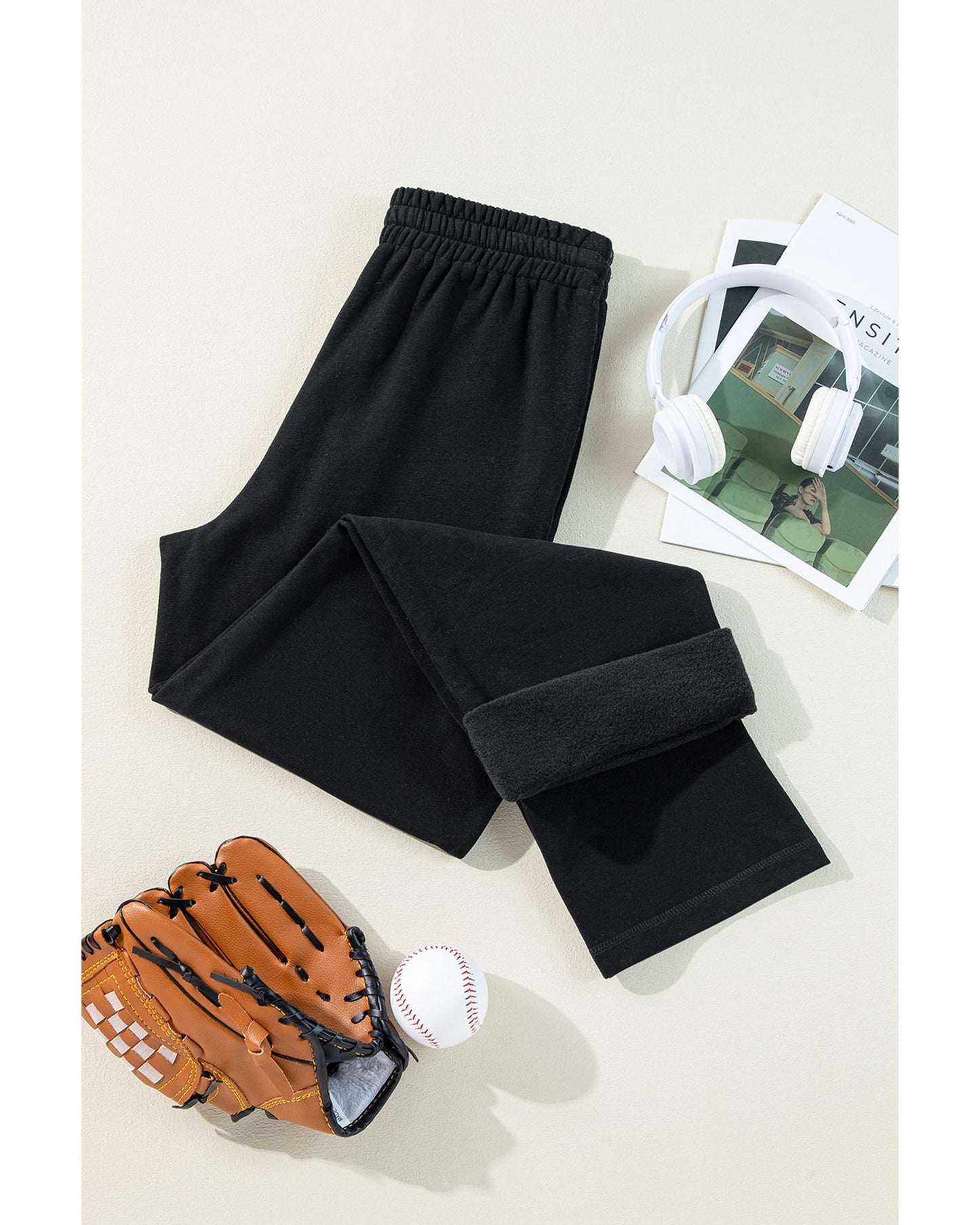 Fleece Lined Drawstring Waist Pants