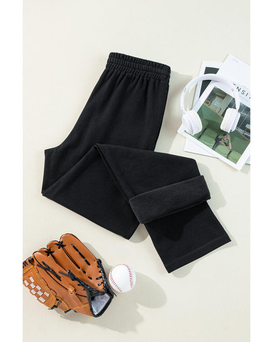 Fleece Lined Drawstring Waist Pants