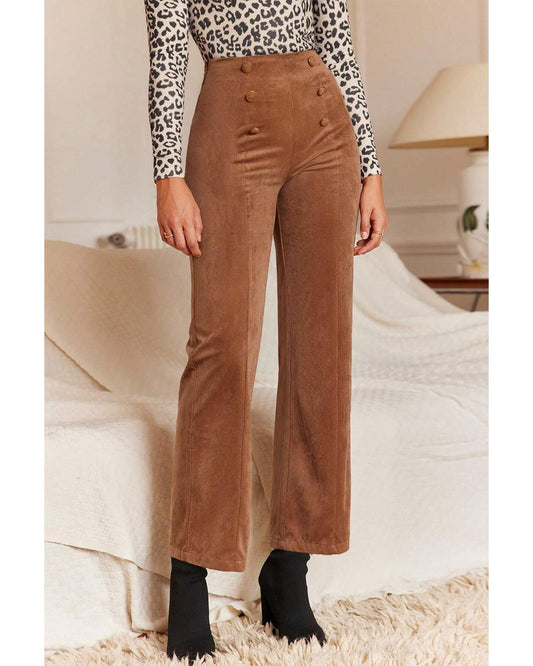 Double Breasted Straight Leg Pants