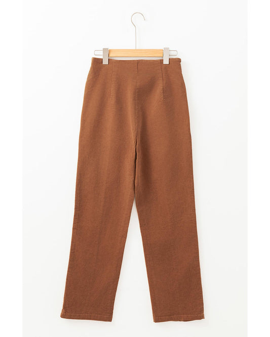 Double Breasted Straight Leg Pants