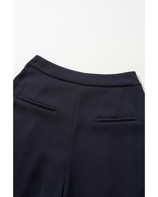 High-Waist Pleated Wide-Leg Trousers