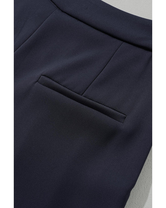 High-Waist Pleated Wide-Leg Trousers
