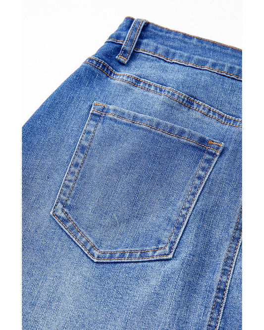 ASHLEIGH BLUE Wrapped Crossed Waist Denim Mini Skirt