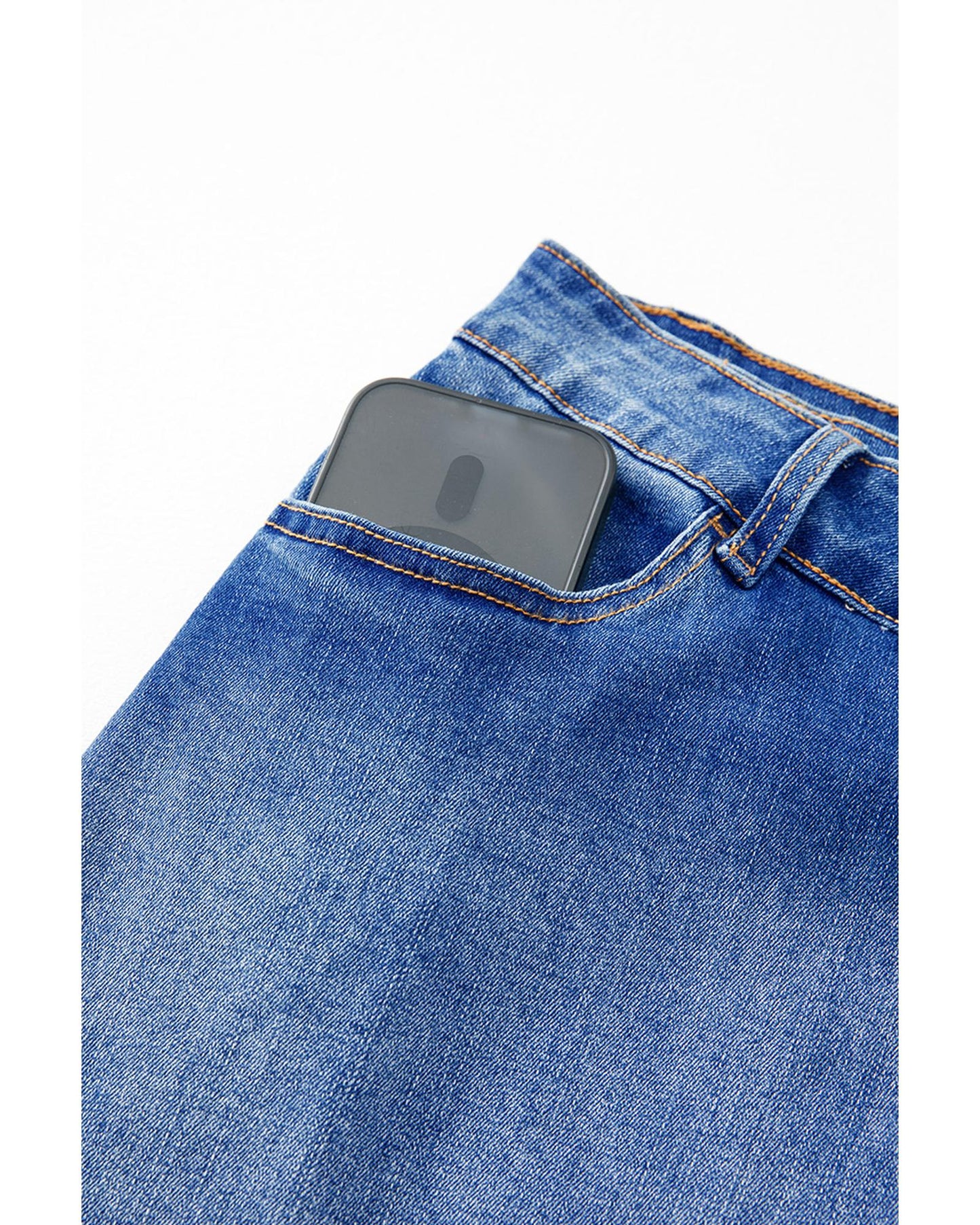 ASHLEIGH BLUE Wrapped Crossed Waist Denim Mini Skirt