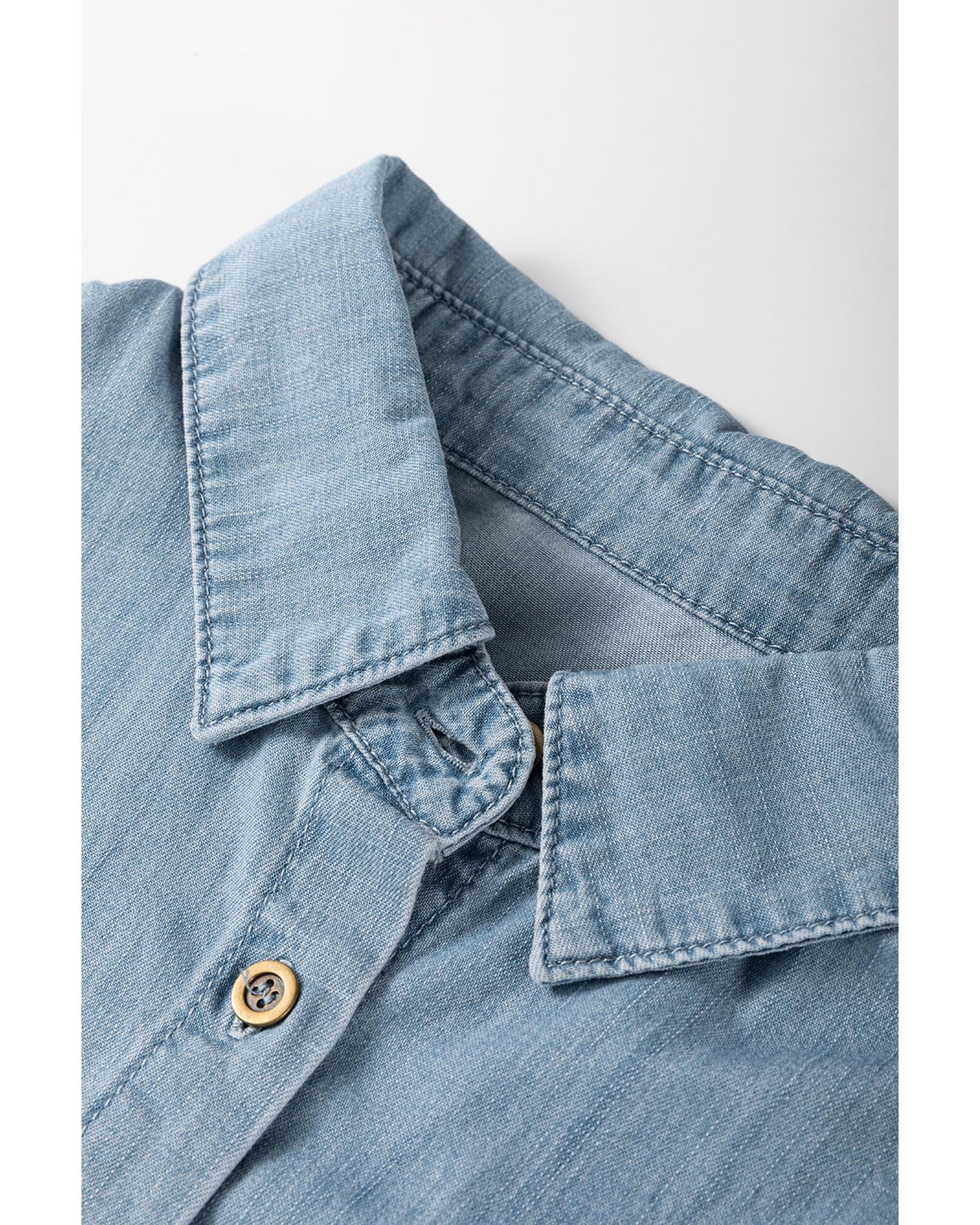 Folded Short Sleeve Denim Shirt