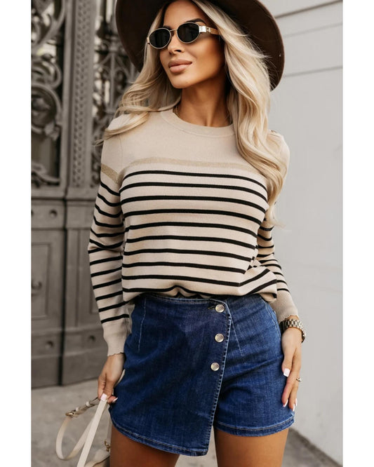 Asymmetric Wrapped Buttoned High Waist Denim Shorts