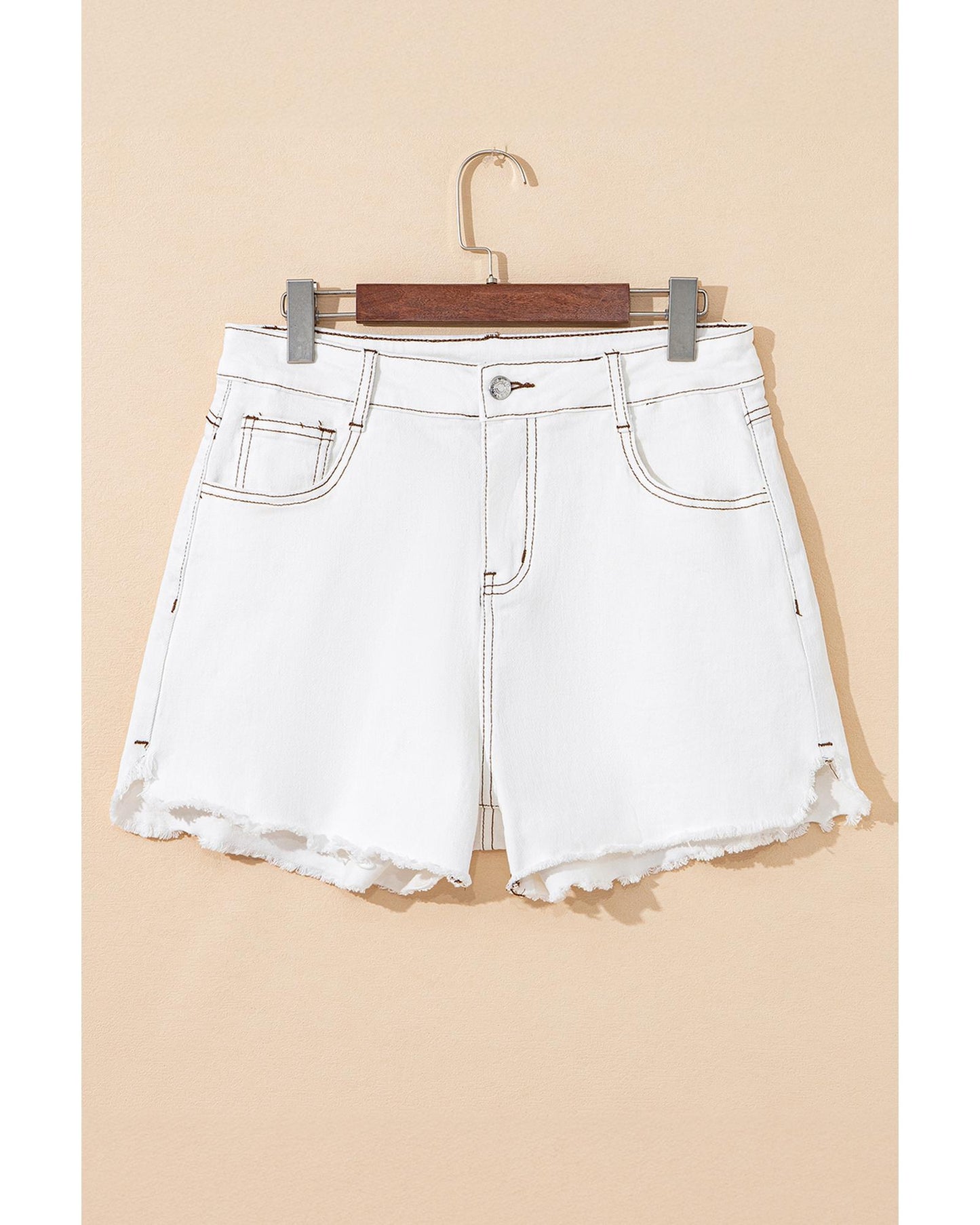 Raw Hem High Waist Denim Shorts