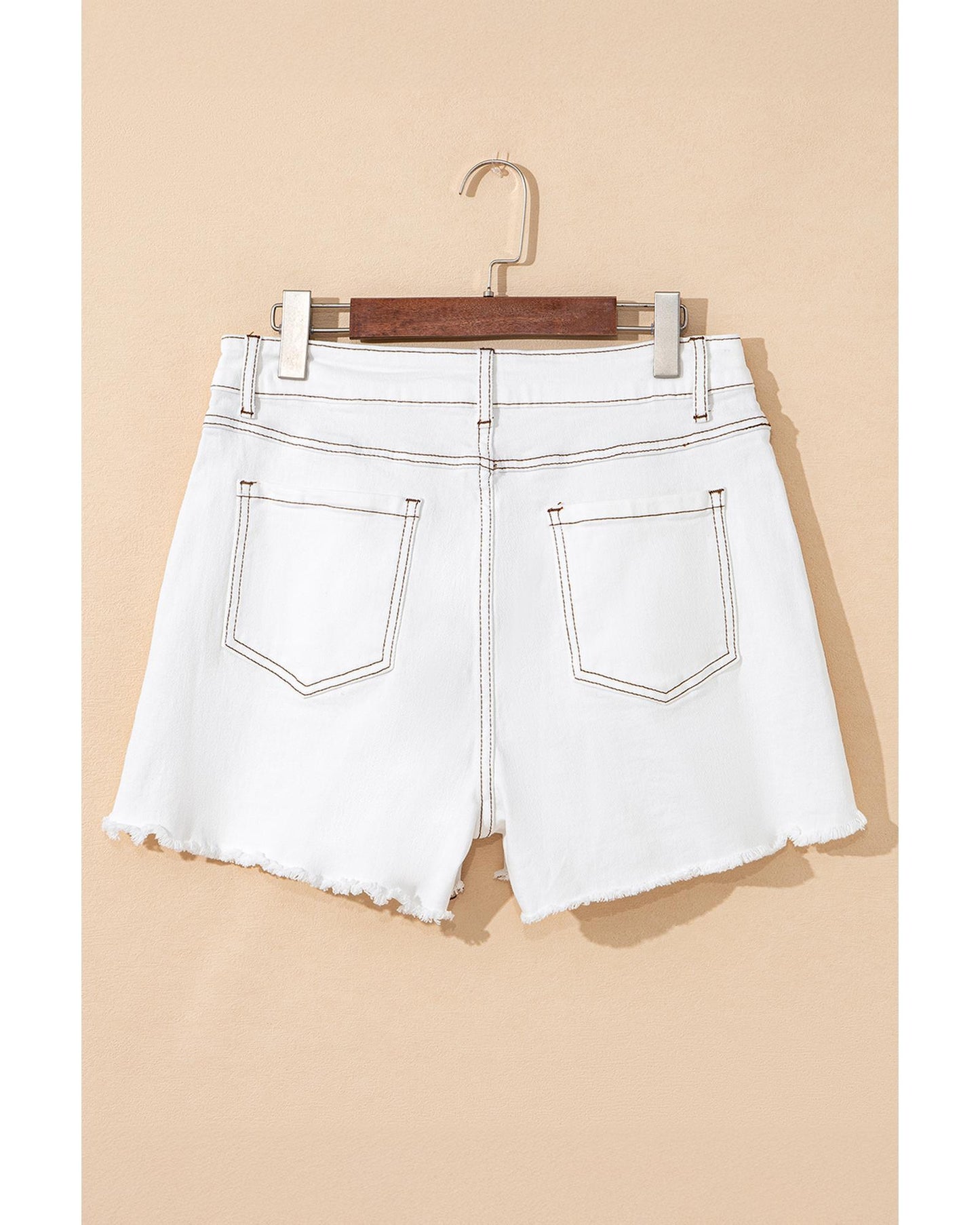 Raw Hem High Waist Denim Shorts