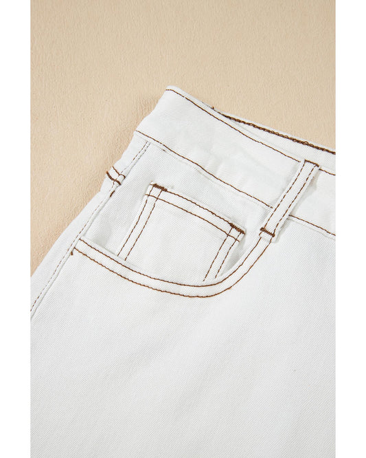 Raw Hem High Waist Denim Shorts