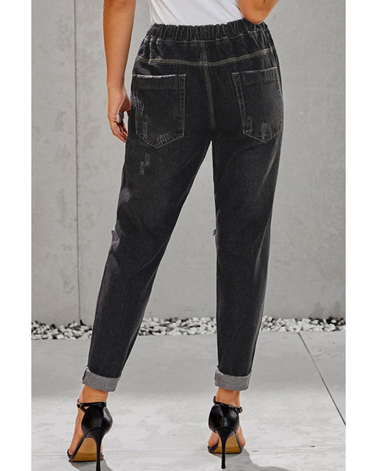 AZURA EXCHANGE Distressed Jogger with Pocket Detail