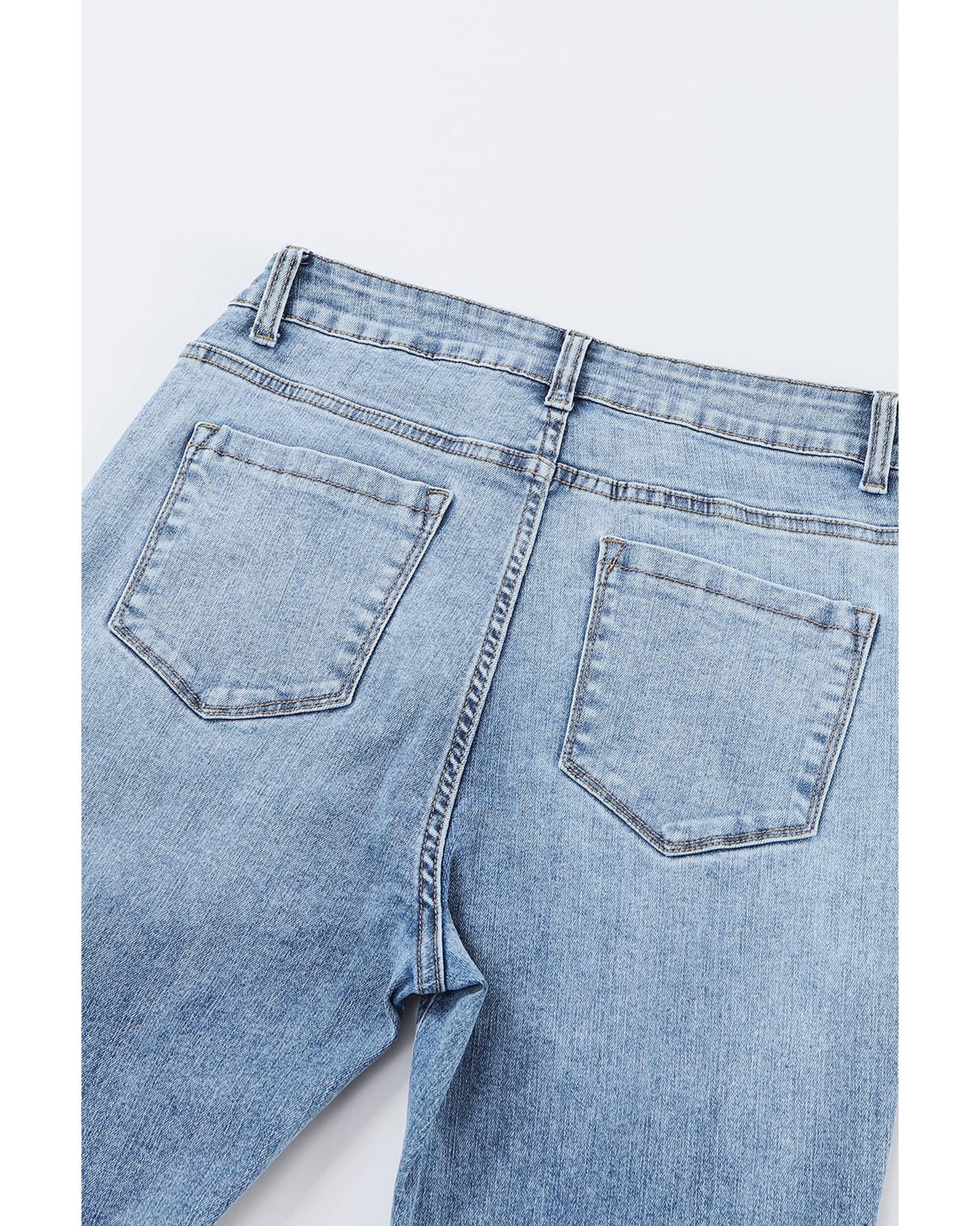 AZURA EXCHANGE Light Wash Distressed Flare Jeans