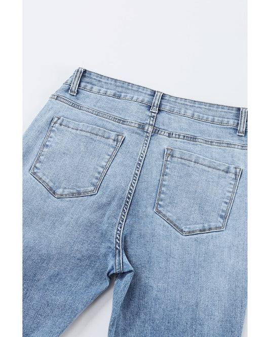 AZURA EXCHANGE Light Wash Distressed Flare Jeans