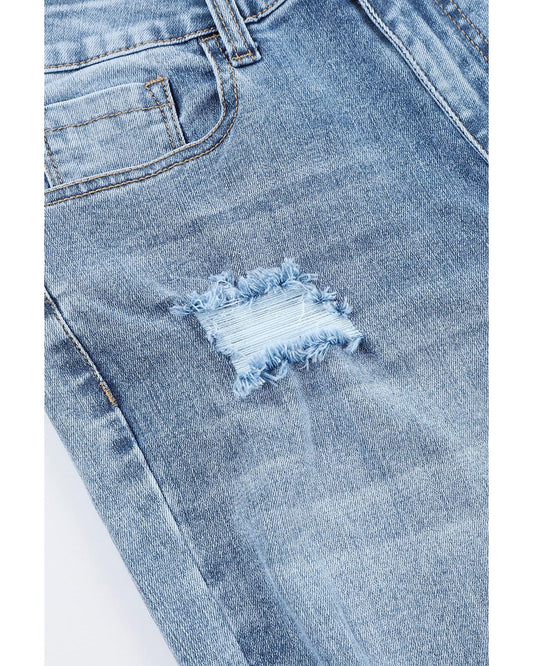 AZURA EXCHANGE Light Wash Distressed Flare Jeans