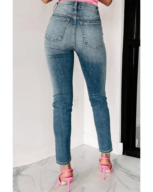 Distressed Ripped Skinny Jeans