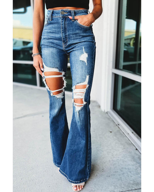 AZURA EXCHANGE Distressed Flare Jeans