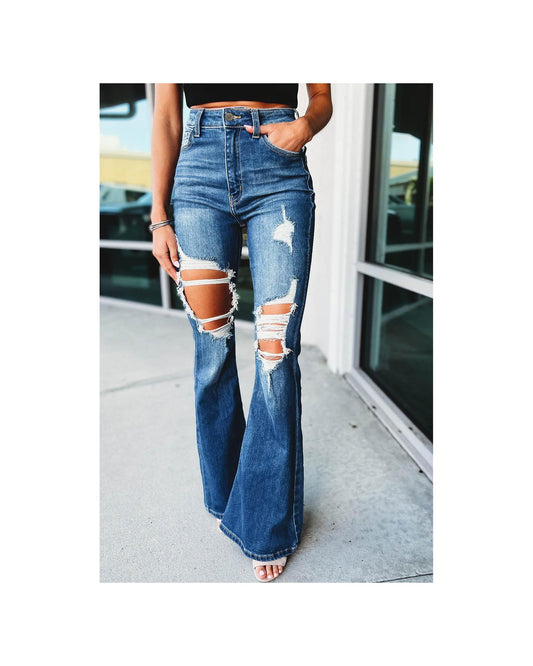 AZURA EXCHANGE Distressed Flare Jeans