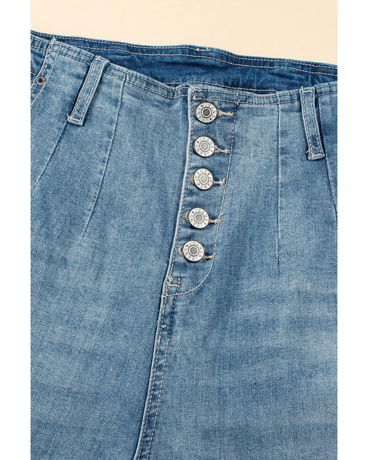 Dusk Blue Multi-Button Medium Wash Jeans