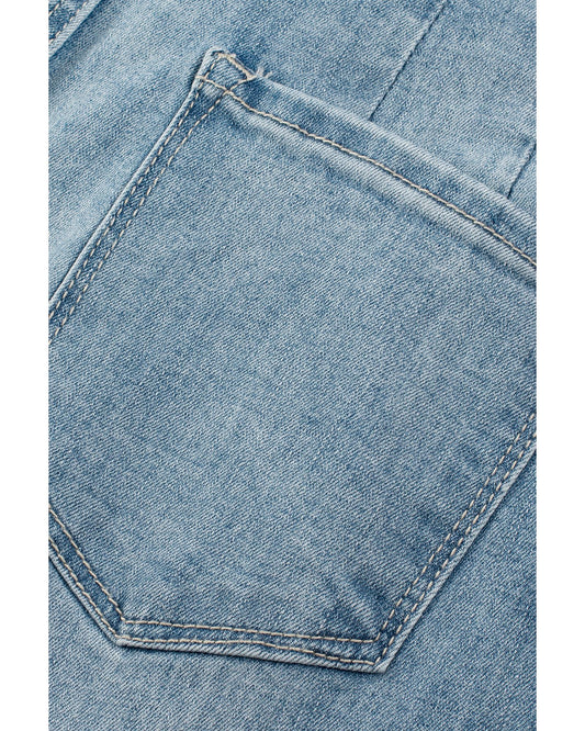 Dusk Blue Multi-Button Medium Wash Jeans