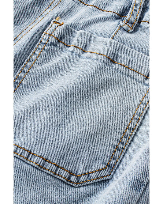Beau Blue Acid Wash  Cropped Jeans