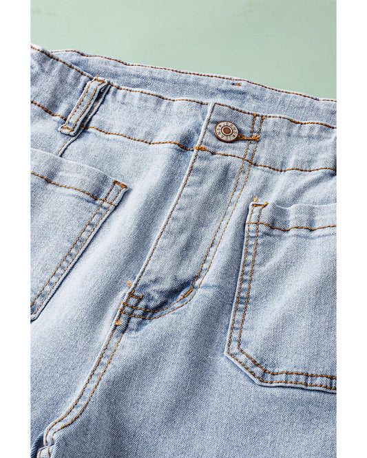 Beau Blue Acid Wash  Cropped Jeans