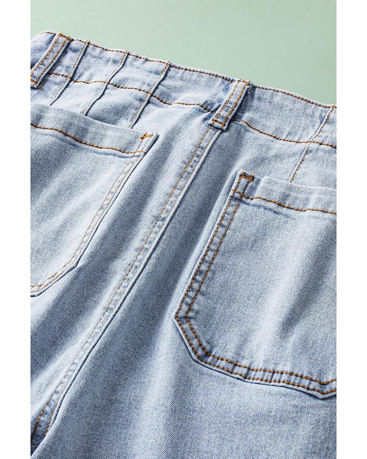 Beau Blue Acid Wash  Cropped Jeans