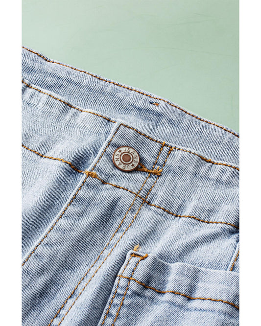 Beau Blue Acid Wash  Cropped Jeans
