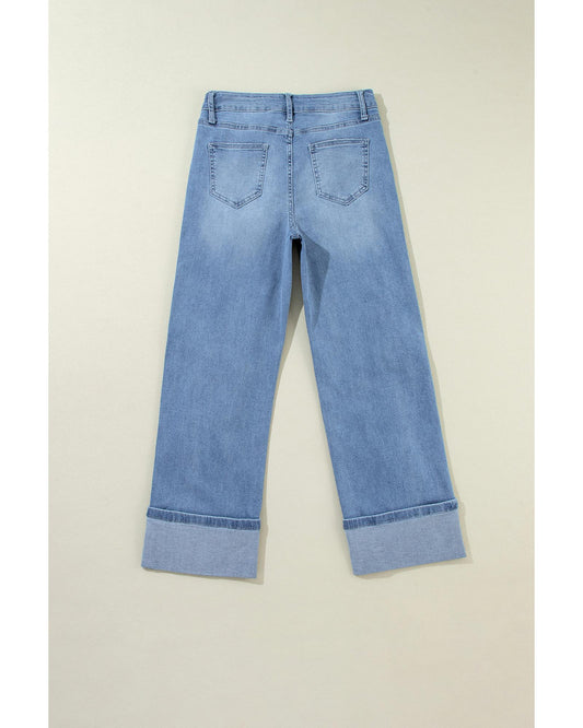 Straight High Rise Asymmetric Button Fly Jeans
