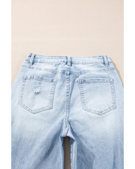 Beau Blue Light Wash Distressed Flare Jeans