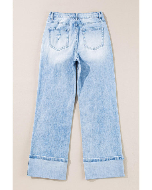 Beau Blue Light Wash Distressed Flare Jeans
