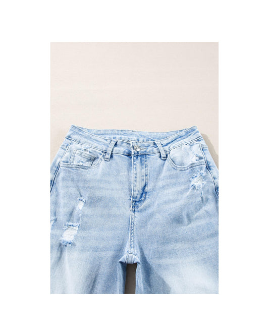 Beau Blue Light Wash Distressed Flare Jeans