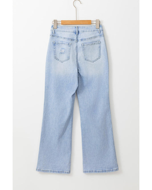 Beau Blue Light Wash Distressed Flare Jeans