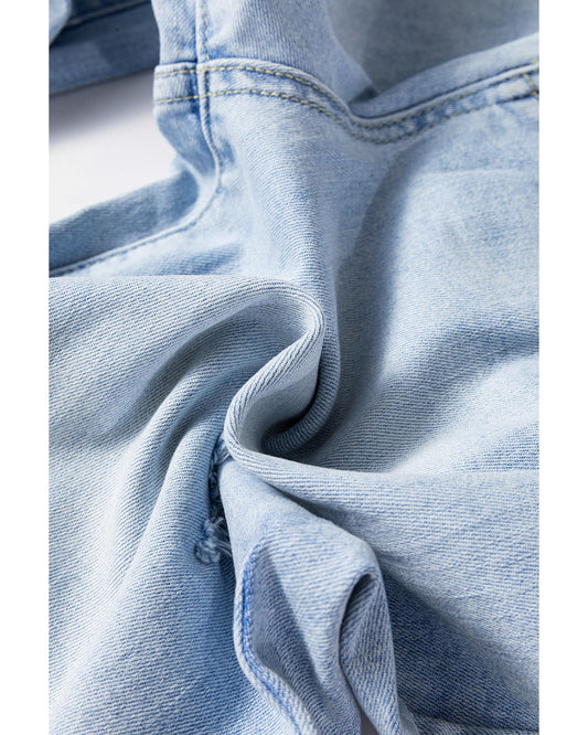 Beau Blue Light Wash Distressed Flare Jeans