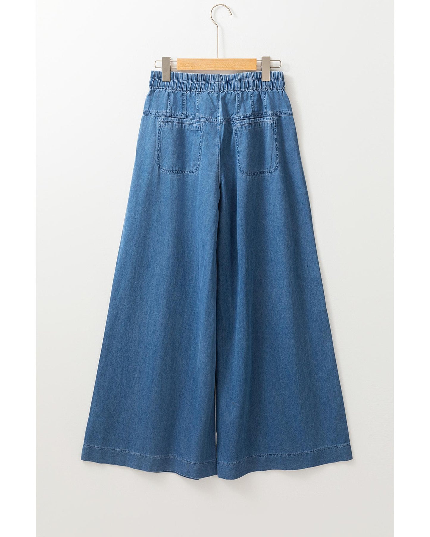 Mineral Wash Button Fly Waist Wide Leg Jeans