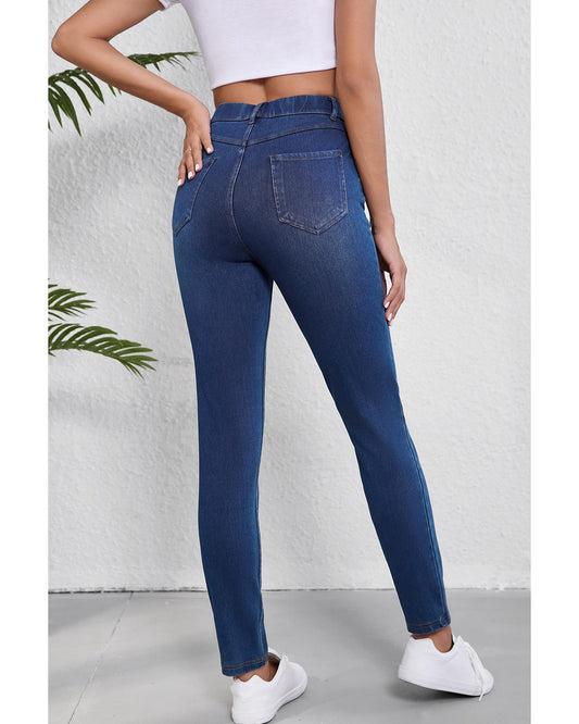 ASHLEIGH BLUE Straight Leg Washed Stretchy Jeans