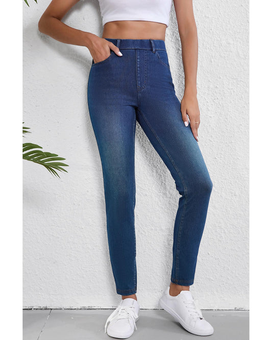 ASHLEIGH BLUE Straight Leg Washed Stretchy Jeans