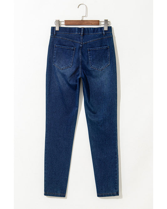 ASHLEIGH BLUE Straight Leg Washed Stretchy Jeans