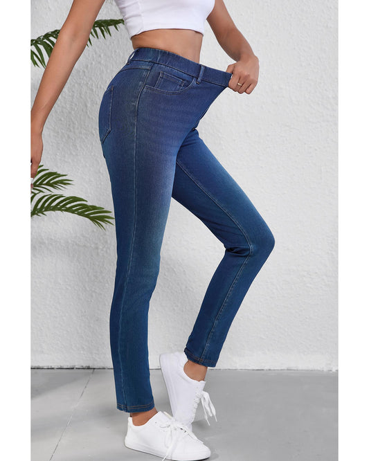 ASHLEIGH BLUE Straight Leg Washed Stretchy Jeans