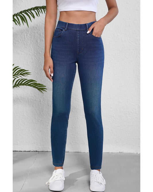 ASHLEIGH BLUE Straight Leg Washed Stretchy Jeans