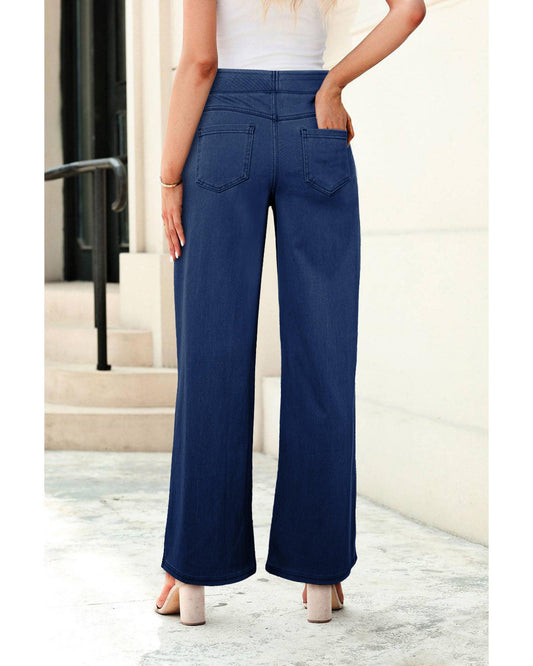 Sail Blue Medium Wash Straight Loose Jeans