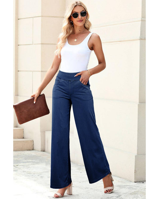 Sail Blue Medium Wash Straight Loose Jeans