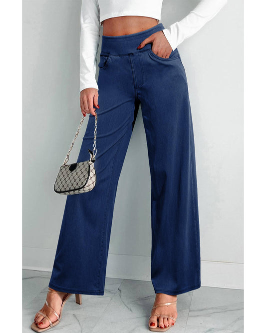 Sail Blue Medium Wash Straight Loose Jeans